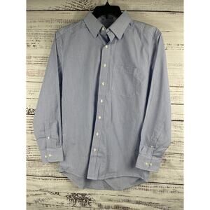 Oobe Shirt Mens Medium Blue White Striped Button Down Long Sleeve Pocket Classic